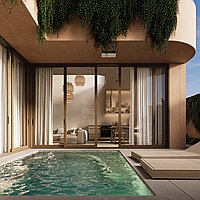 Exclusive 2-bedroom villa with rooftop terrace in Berawa. Villas in Bali for Sale: Vila di dalam Canggu, Bali untuk 3,9 Miliar IDR. Leasehold. Pratinjau foto #1