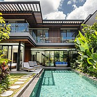 Brand New Tropical Four-Bedroom Villa: Smart Investment Near Lima Beach, Pererenan. Villas in Bali for Sale: Вилла в Чангу, Балиан за 495 тыс. USD. Leasehold. Предварительный просмотр фото #1