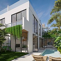 Exclusive 4-bedroom villa with rooftop retreats in Bumbak. Villas in Bali for Sale: Vila di dalam Kerobokan, Bali untuk 5,5 Miliar IDR. Leasehold. Pratinjau foto #1