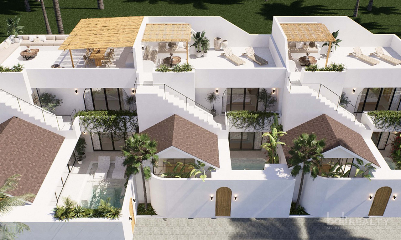 Two Units of Two-Bedroom Villas with Rooftop Lounge, Steps Away from Lima Beach. Villas in Bali for Sale: Вилла в Чангу, Балиан за 255 тыс. USD. Leasehold. Главное фото