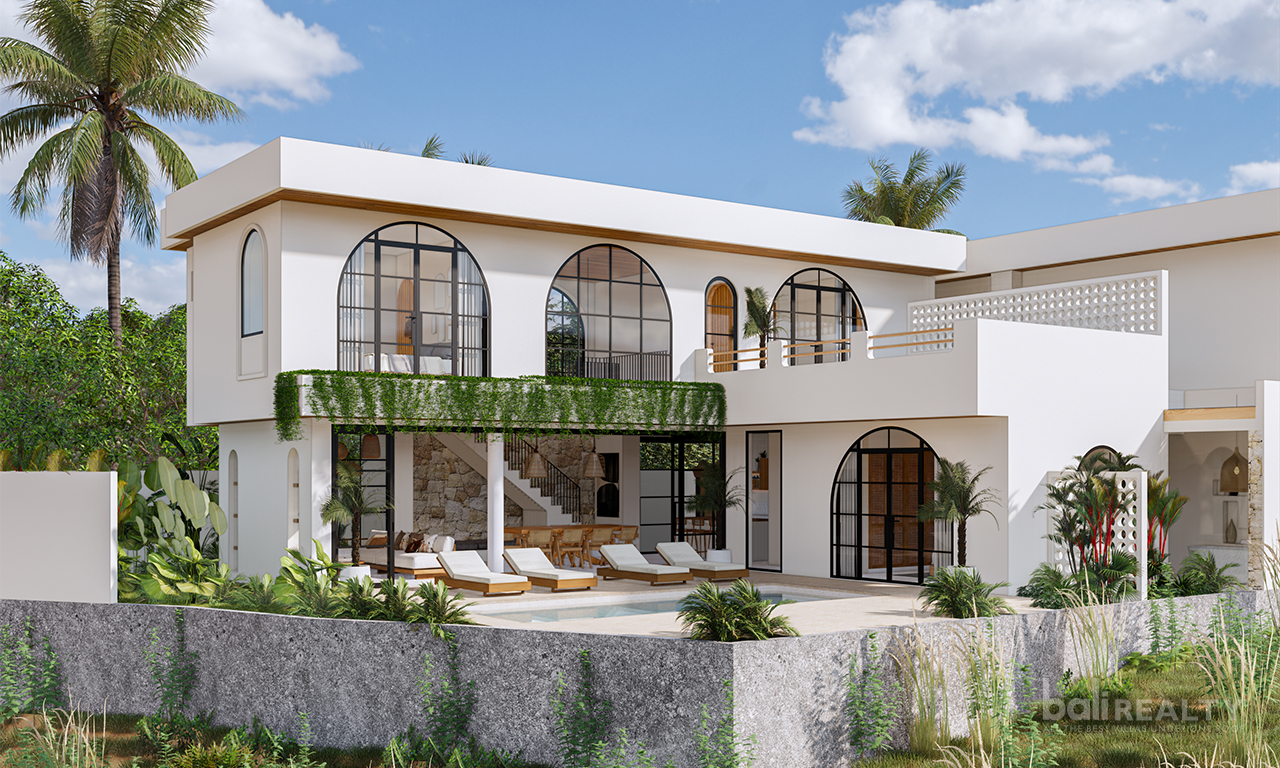 Luxurious Tropical Mediterranean Three-Bedroom Villa with Jacuzzi, Steps from Tranquil Seseh Beach. Villas in Bali for Sale: Вилла в Сесех, Балиан за 432 тыс. USD. Leasehold. Главное фото